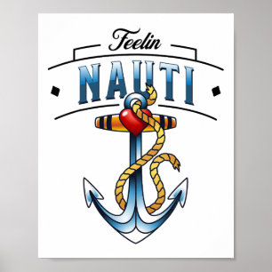 Póster Ancla Náutica Divertida Navegación Sentimiento Nau