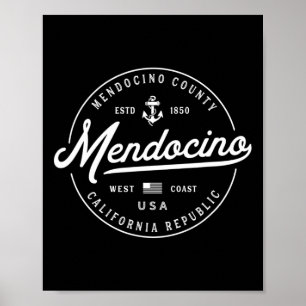 Póster Ancla Náutica Mendocino California Vacaciones Viaj