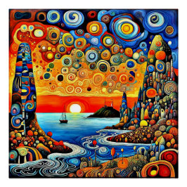 Póster Anclado en la Costa Encantada