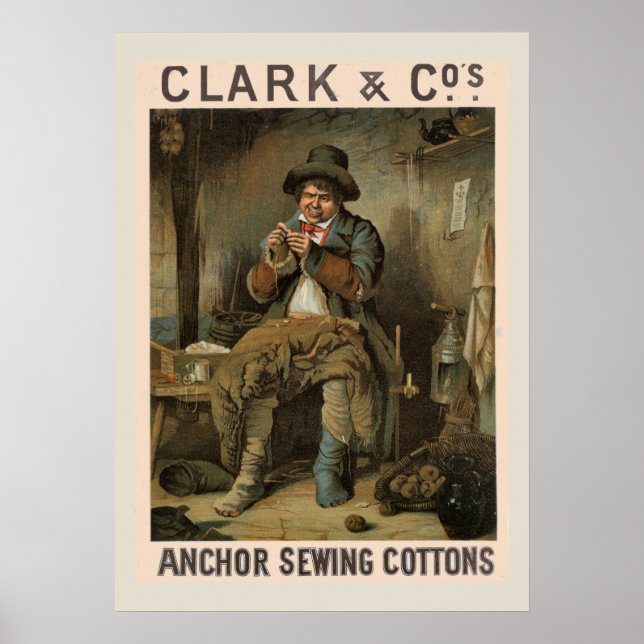 Póster Anclaje Clarks Scoso Algodón Anuncio de época (Frente)