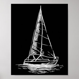 Póster Anclaje de barco de marinero - Sailbo de dibujo de