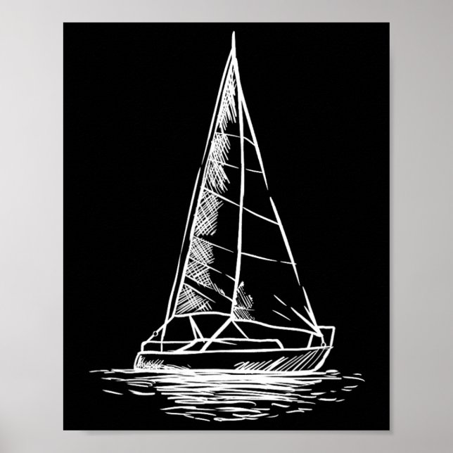 Póster Anclaje de barco de marinero - Sailbo de dibujo de (Frente)