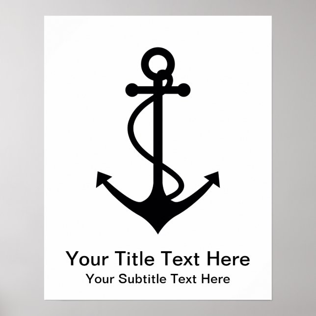 Póster Anclaje negro básico (Frente)