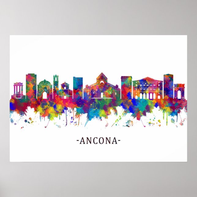 Póster Ancona Italy Skyline (Frente)