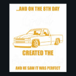 Póster and on the 8th day god creared the square body and<br><div class="desc">A vintage classic car poster perfect for decorating your home,  garage,  office,  or studio. This retro automotive artwork is ideal for car enthusiasts,  collectors,  and anyone who appreciates timeless classic car culture.</div>