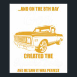 Póster and on the 8th day god creared the square body and<br><div class="desc">A vintage classic car poster perfect for decorating your home,  garage,  office,  or studio. This retro automotive artwork is ideal for car enthusiasts,  collectors,  and anyone who appreciates timeless classic car culture.</div>