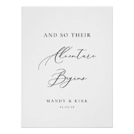 Póster And So Their Adventure Begins Wedding Backdrop 