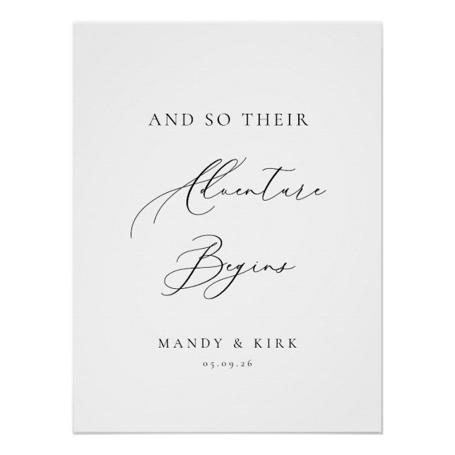 Póster And So Their Adventure Begins Wedding Backdrop  (Anverso)