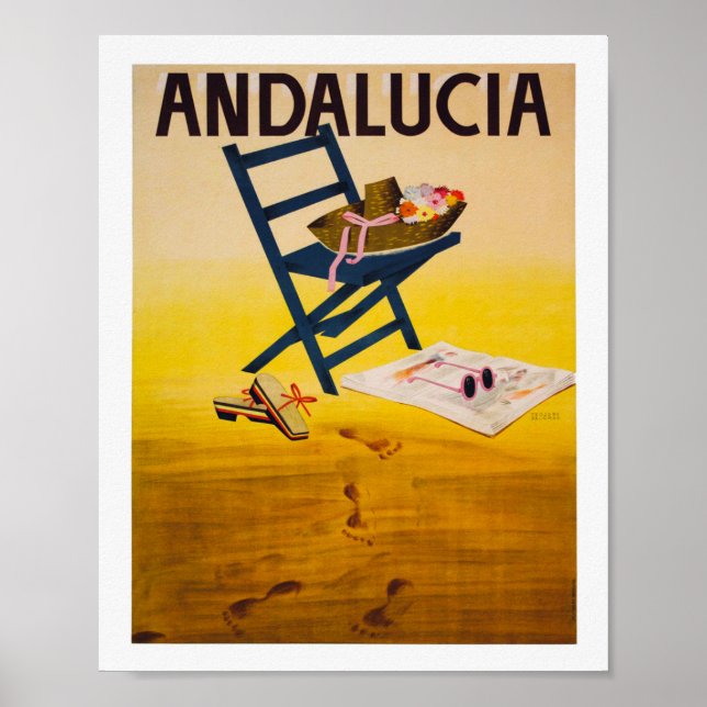 Póster Andalucía España Viaje Vintage (Frente)