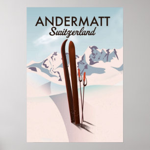 Póster Andermatt Suiza