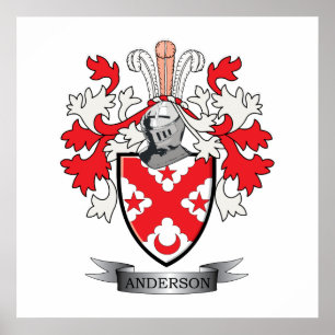 Póster Anderson Family Crest Coat of Arms