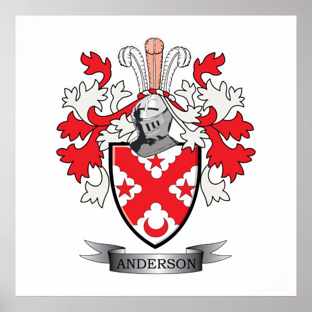 Póster Anderson Family Crest Coat of Arms (Frente)