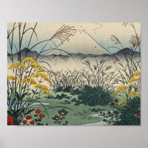 Póster Ando Hiroshige - Campos de Otsuki en la provincia
