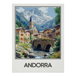 Póster Andorre, village pittoresque