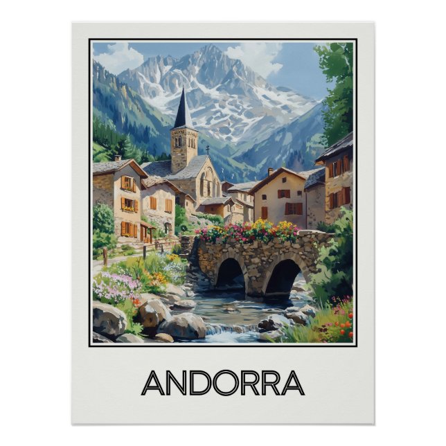 Póster Andorre, village pittoresque (Anverso)
