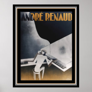 Póster Andre Renaud Poster doble pianos deco 16 x 20