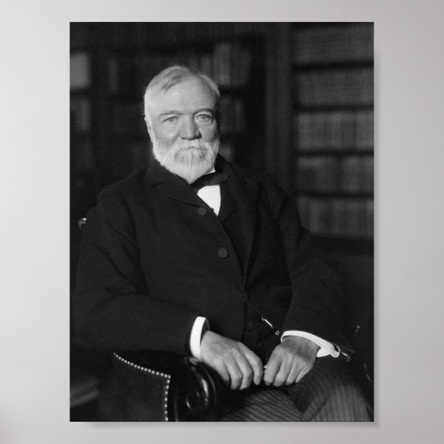 Póster Andrew Carnegie Se Sentó En Una Biblioteca (Frente)