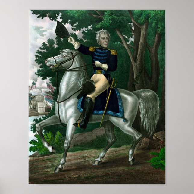 Póster Andrew Jackson En Horseback (Frente)