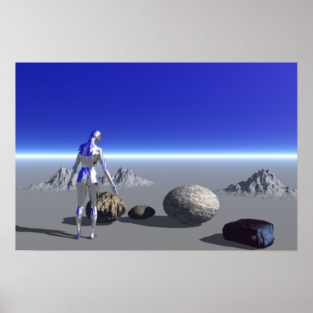 Póster Android en el planeta azul (Frente)