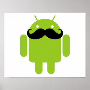 Póster Android Robot Mustache