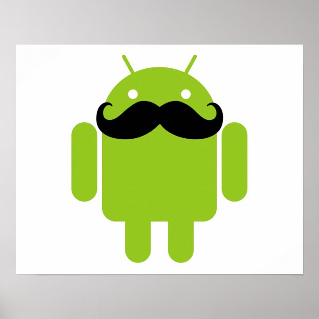 Póster Android Robot Mustache (Frente)