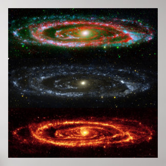 Póster Andromeda Galaxy en Red-Vis-UV 48x48 (35x35)