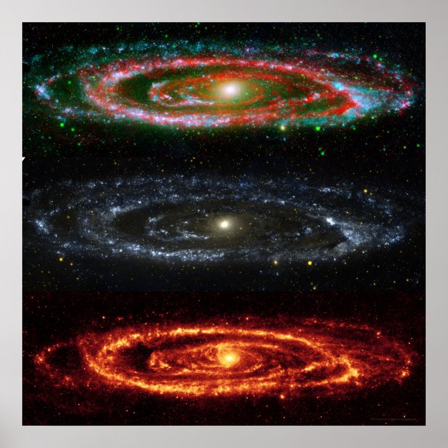 Póster Andromeda Galaxy en Red-Vis-UV 48x48 (35x35) (Frente)