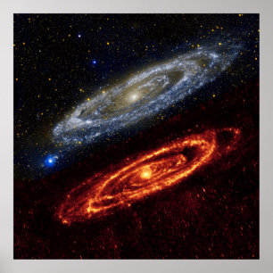 Póster Andromeda Galaxy Ultravioleta e Infrarrojo, ZGOS