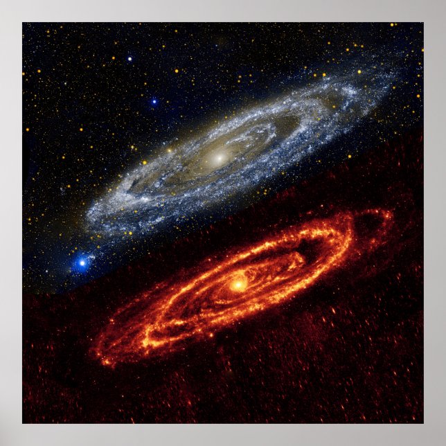 Póster Andromeda Galaxy Ultravioleta e Infrarrojo, ZGOS (Frente)