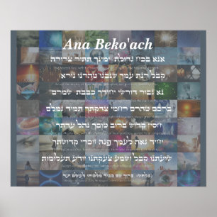 Póster Anecdotario Beko'ach - nombre de letra 42 de dios