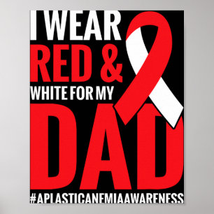 Póster Anemia Rojo Y Blanco Día Del Padre Anemia Aplásica