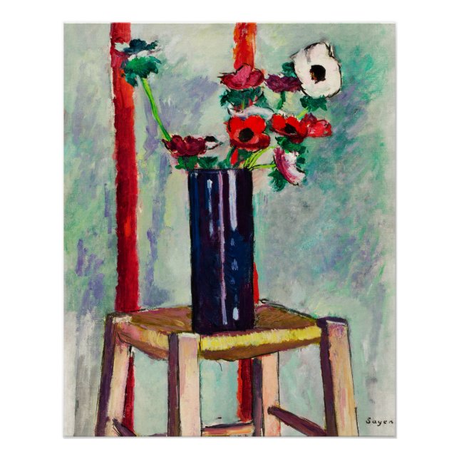 Póster Anémonas (c. 1910–1912) - Henry Lyman Saÿen (Anverso)