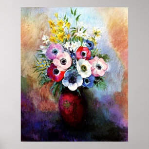 Póster Anémonas por Odilon Redon