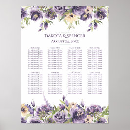 Póster Anemone Lavender | Gráfico de asientos florales cr