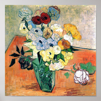 Póster Anemones Van Gogh Bella Artes, Rosas de la Vase ja