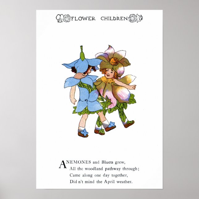 Póster Anemones y Bluets (Frente)