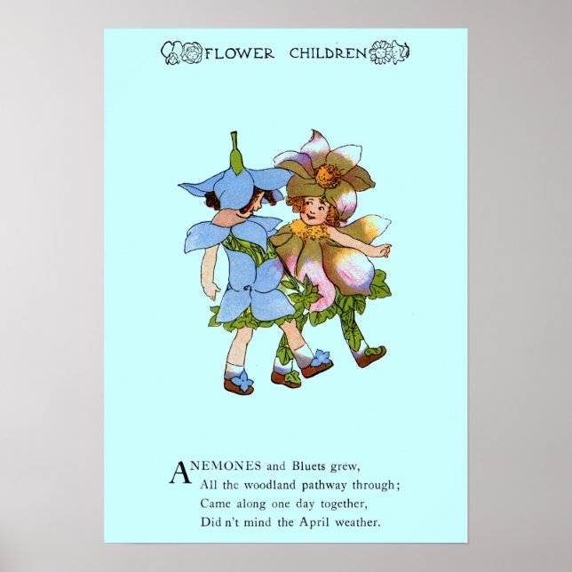Póster Anemones y Bluets (Frente)