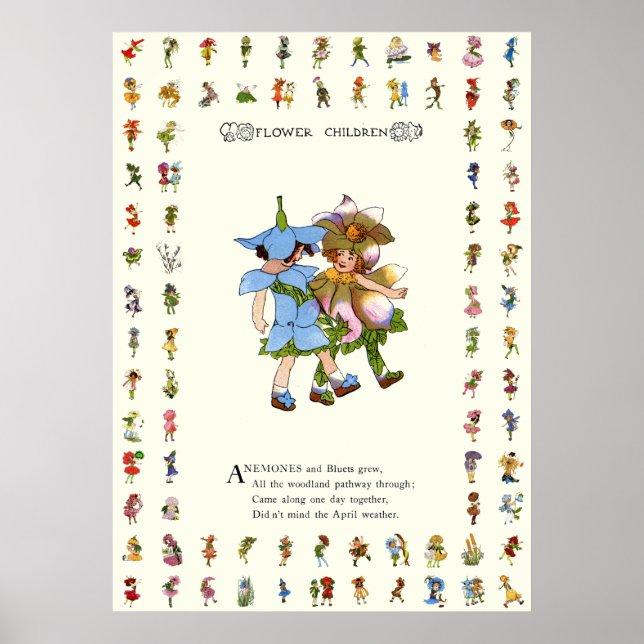 Póster Anemones y Bluets (Frente)