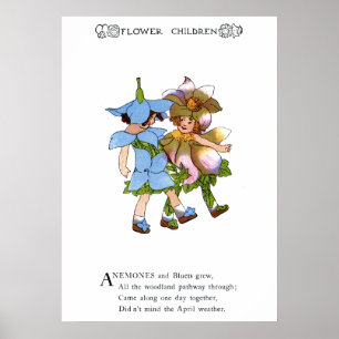 Póster Anemones y Bluets
