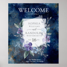 Póster Anemono azul de medianoche,