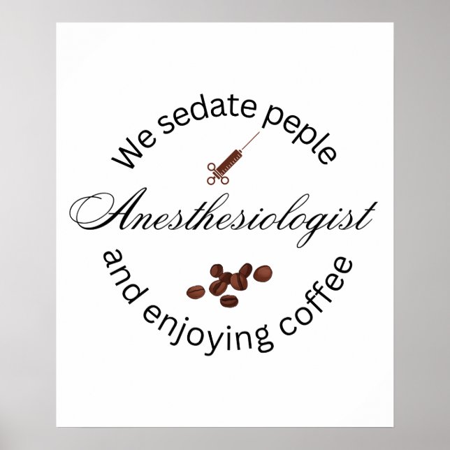 Póster Anestesiólogo amante del café (Frente)