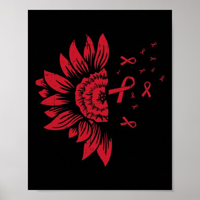 Póster Aneurismo cerebral por VIH/SIDA en girasol sacude  (Frente)