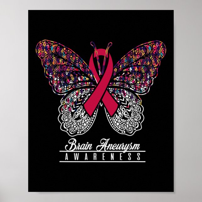 Póster Aneurysm Awareness Butterfly Amantes de regalos (Frente)
