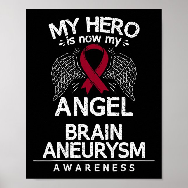 Póster Aneurysm Awareness Gift - Cinta de Borgoña (Frente)