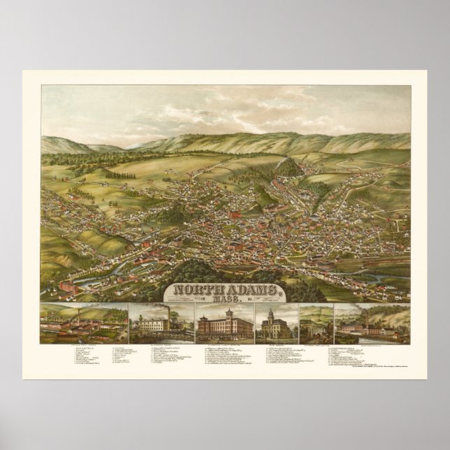 Póster Anexo Norte, MAMÁES Mapa Panorámico - 1881 (Frente)