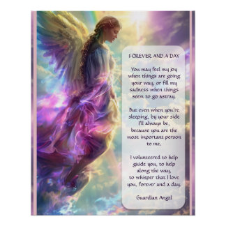 Póster Ángel arcoiris y poema