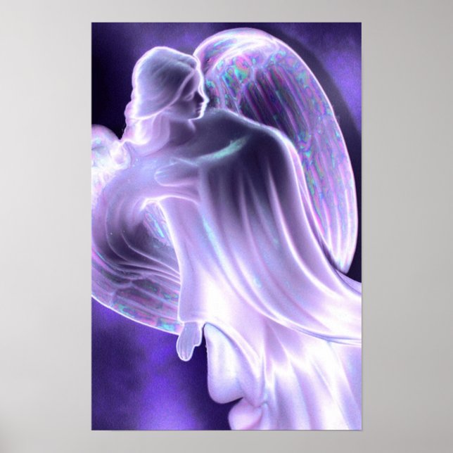 Póster Ángel azul majestuoso (Frente)