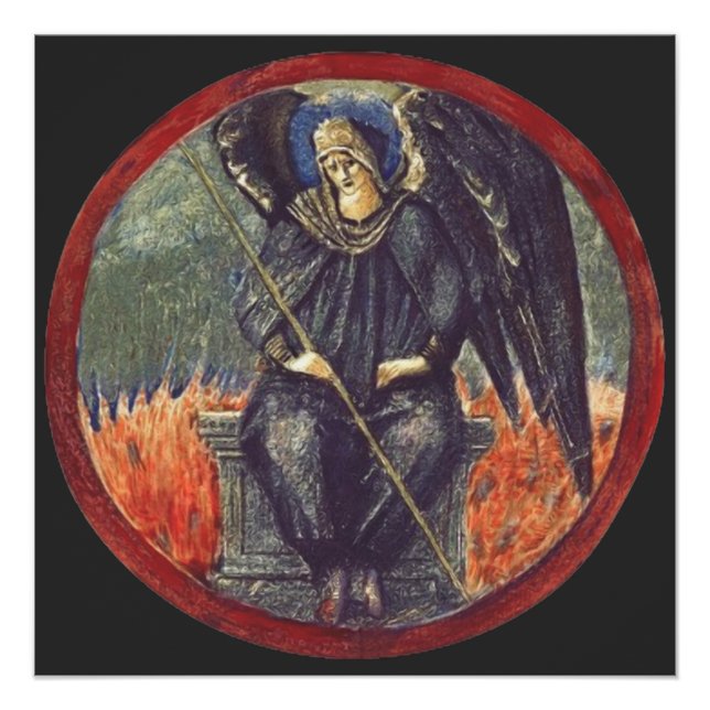 Póster Ángel Cherubim negro (Anverso)