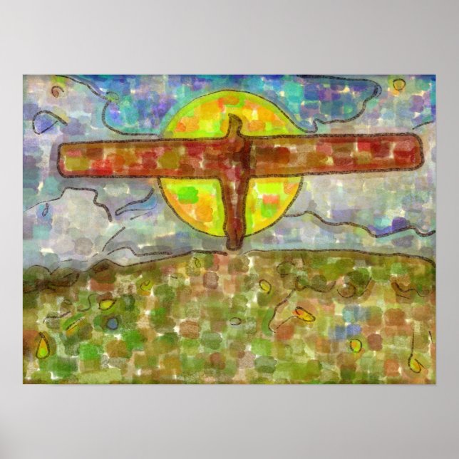 Póster ángel (colores descoloridos) (Frente)