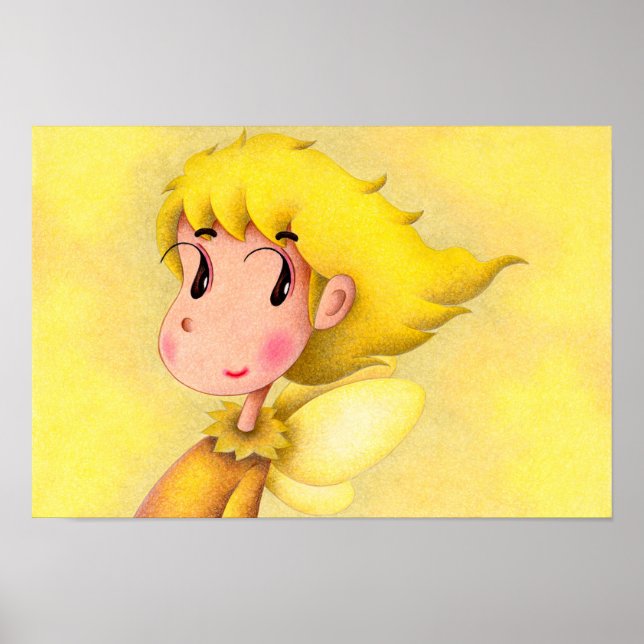 Póster Ángel con cabello amarillo. (Frente)